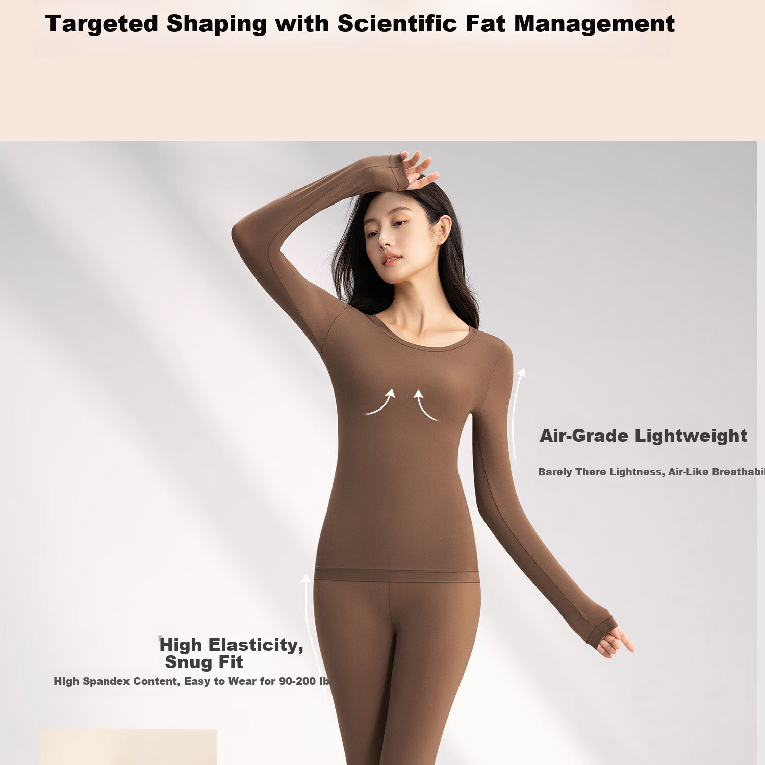 Urban Beauty Hyaluronic Acid Seamless Thermal Underwear Set for Women - Invisible Temperature-Regulating Base Layer with Skin-Enhancing Fabric 16