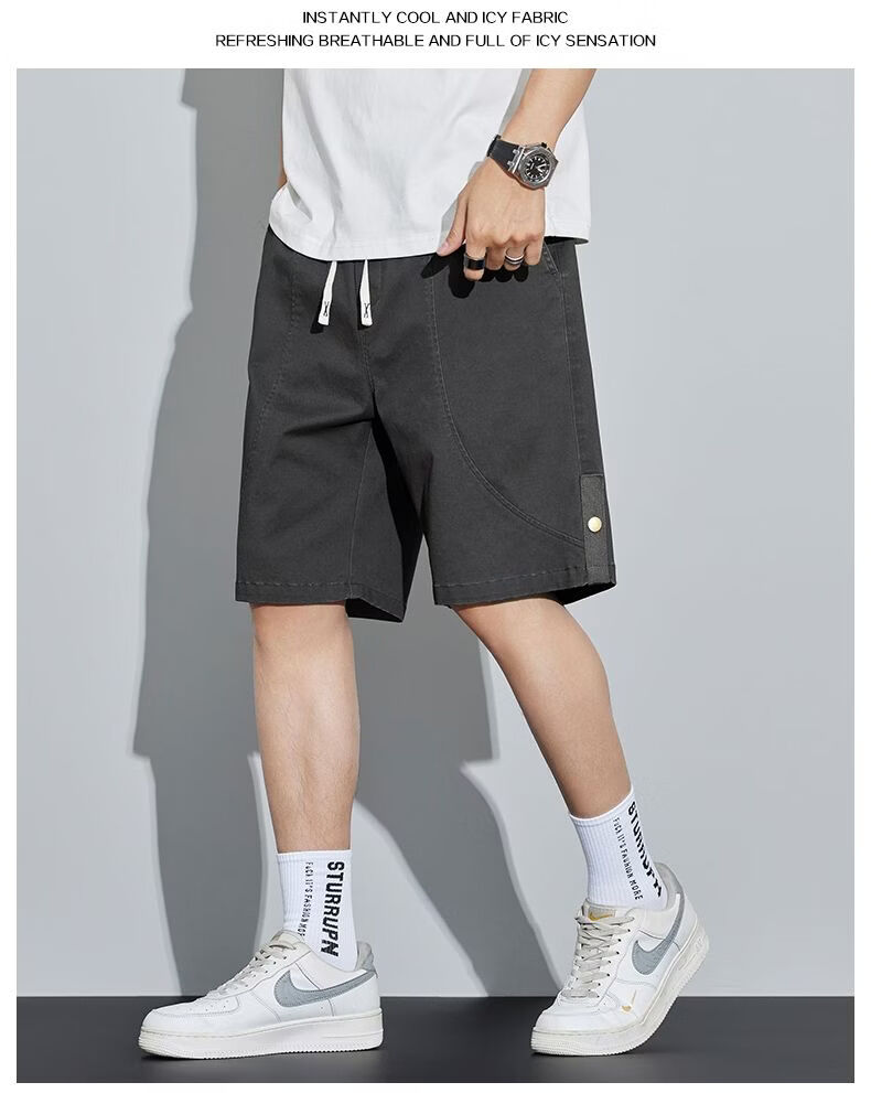 Mark Fairwhale Men's Summer Casual Lightweight Breathable Five-Point Shorts Versatile Outdoor Sports Pants Gray XL 6