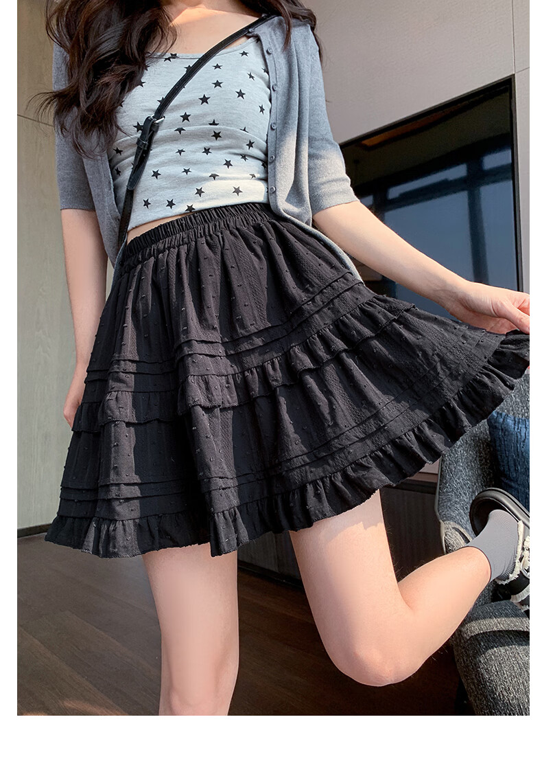 Borui Lace Short Skirt Women's Spring Summer 2026 New Puff Cake Skirt A-Line Ballet White Half Skirt 17