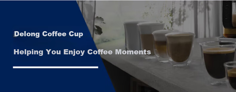Delonghi Double Wall Glass Coffee Cups Gift Set, Home Insulated Large Capacity, Milk Coffee Latte Americano Tea Cups, 2 Pieces (270mL*2) 6