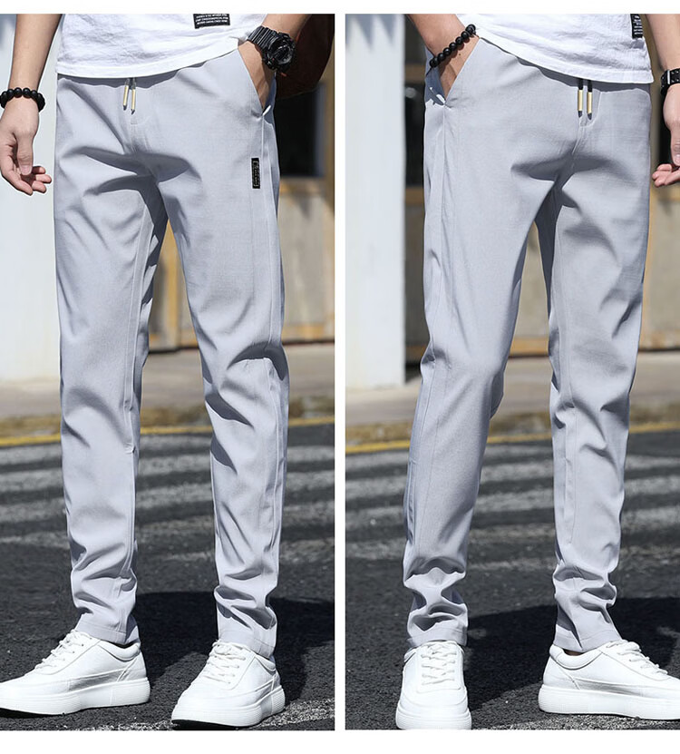 TUCANO Men's Casual Pants Spring Summer Straight-leg Sports Pants Trendy Versatile High-end Trousers Black 29 7