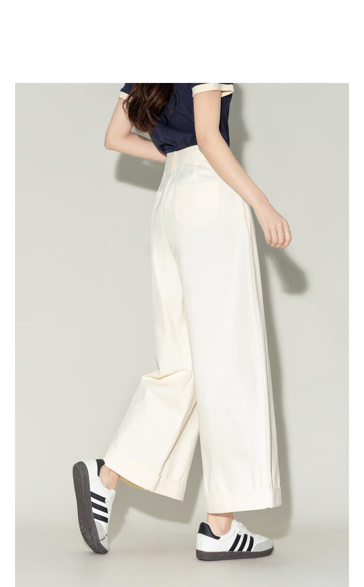Demana [Cloud Soft Pure Cotton] Spring Curved Hem Cropped Pants Commuter Cuffed Loose Slim Petite Casual Pants for Women Premium 10