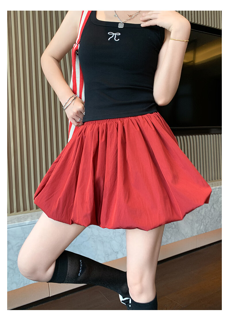 Borui Bud Short Skirt Summer Thin Women's 2026 New High-Waist Slimming Anti-Exposure Puff Cake Skirt 21