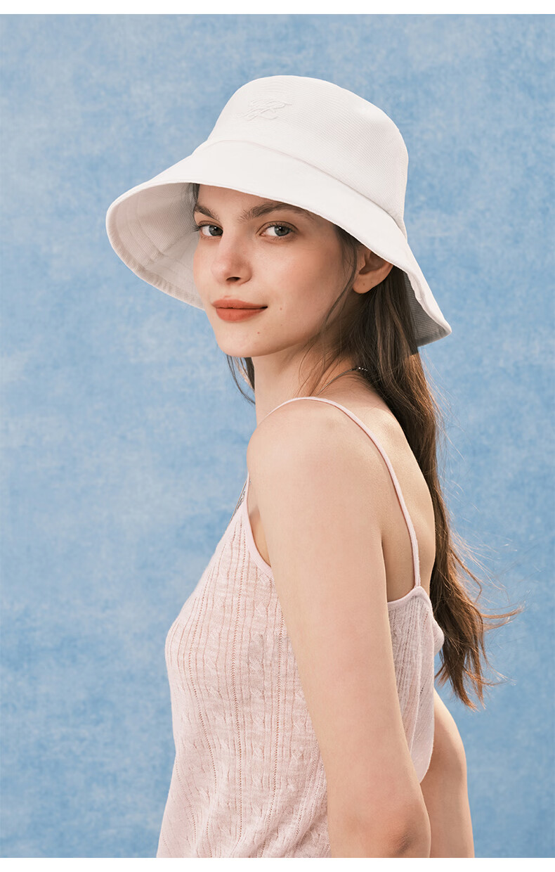 ELLE Waffle Embroidered Fisherman Hat Women's Summer Sun Protection UV Breathable Sunshade Hat Gift 29