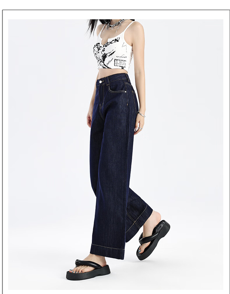 Pierre Cardin Jeans for Women, Summer High-Waisted Loose-Fit Slimming Lyocell Casual Straight-Leg Versatile Cropped Pants, Vintage Blue M 34