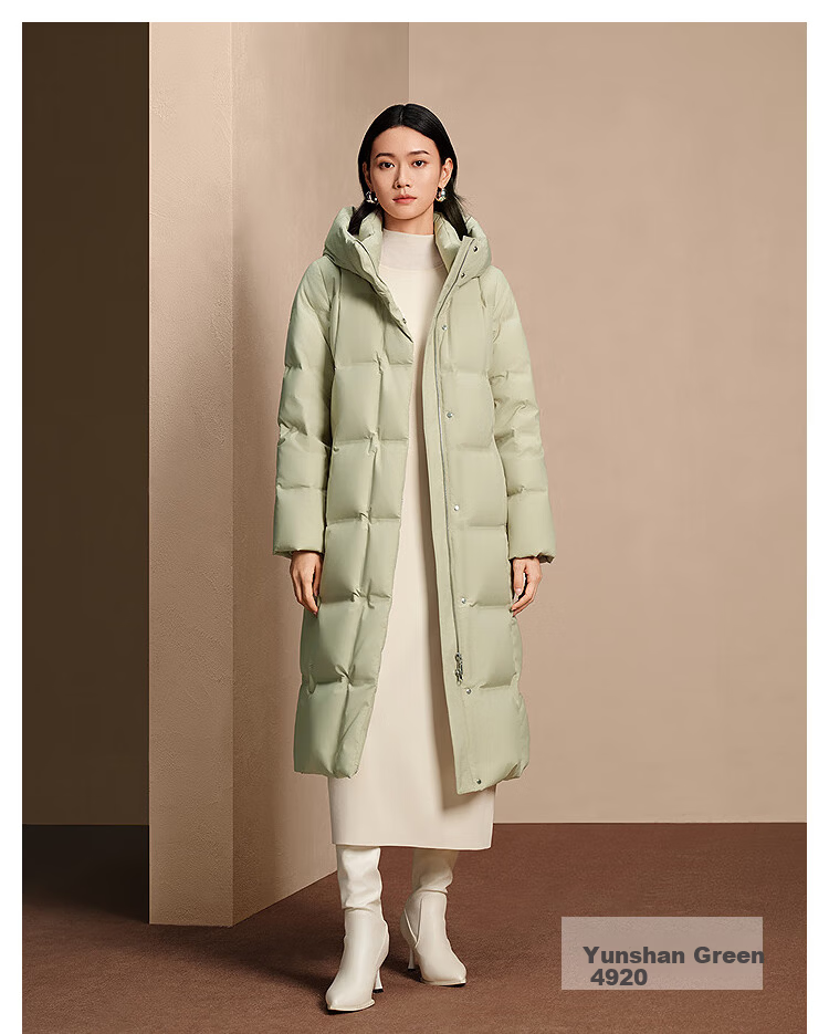 BOSIDENG Women's Winter Goose Down Long Hooded Business Warm Coat Hot Sale 22