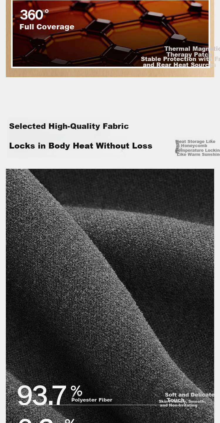 HLA [Little Fire-Max8] Men's Thermal Vest Koala Fleece 360g Antibacterial Heating Patch Warm Shirt Vest 5