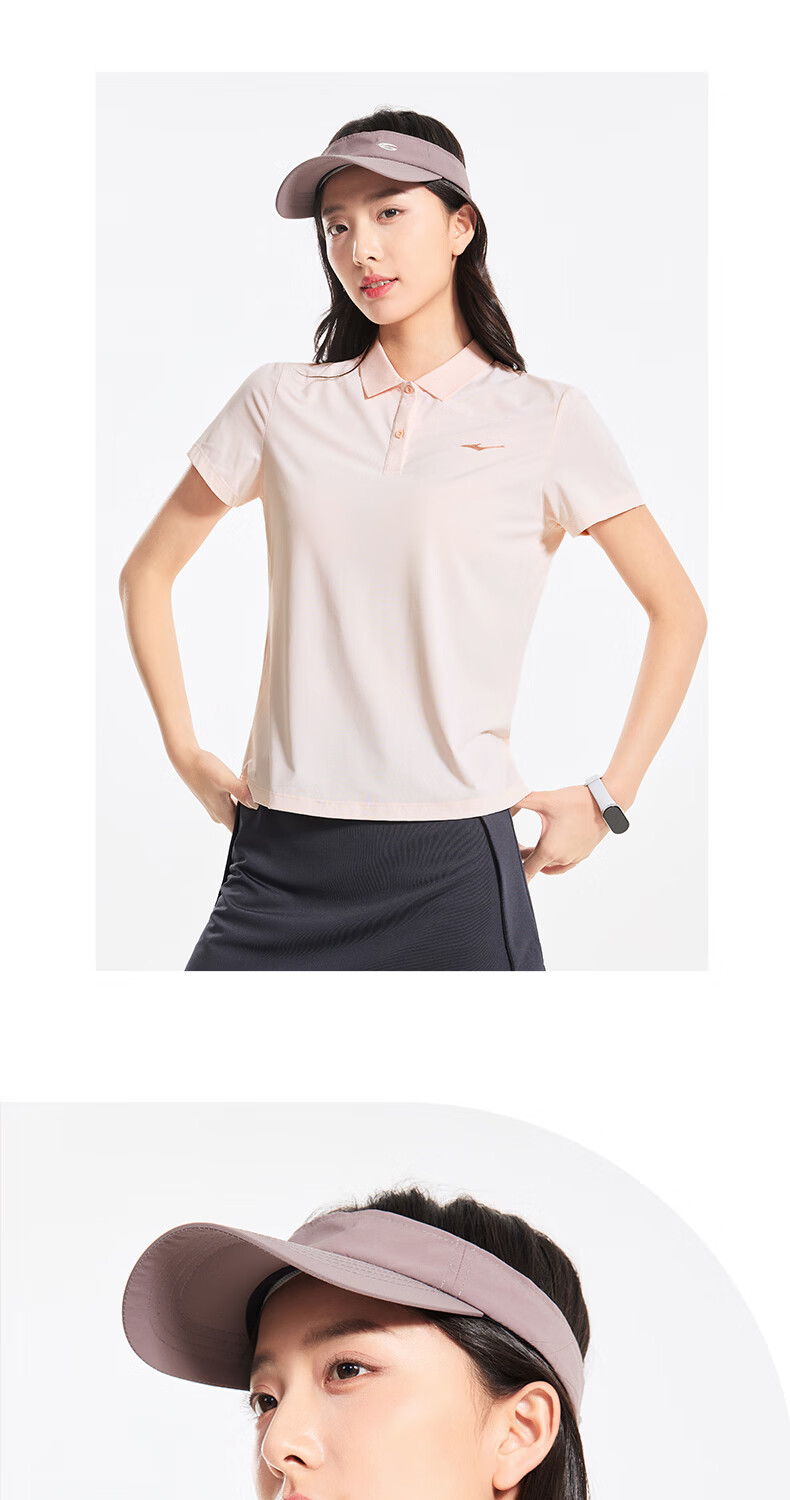 Erke Women's Micro Collar Short Sleeve T-Shirt Summer Sports Polo Shirt Moisture-Wicking Quick-Dry Ice Cool Casual Outdoor Base Layer Collared Tee 15