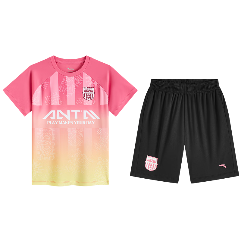 Anta Kids Boys Football Match Set 2026 Summer Breathable Youth Jersey Short Sleeve Shorts A52622203