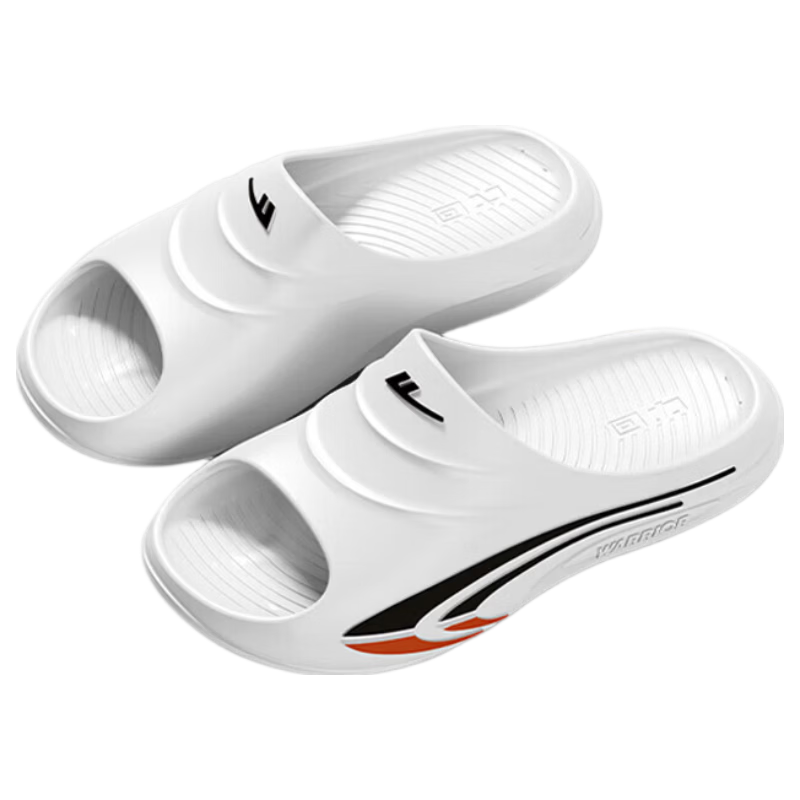 Warrior Men's Bathroom Non-Slip Slippers EVA Thick Sole Durable Outdoor Beach Sandals HL0378 White Size 40-41