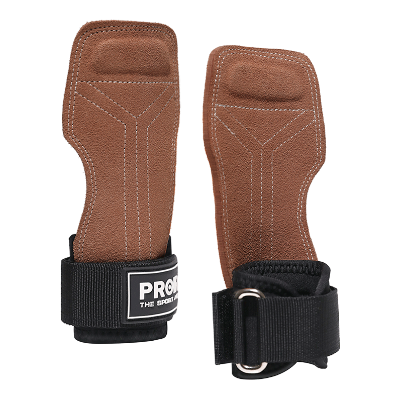 PROIRON Puli'ai Fitness Pull-Up Assist Band with Double-Layer Cowhide Palm Protection, Non-Slip, for Deadlifts And Pull-Ups, Brown, Size L