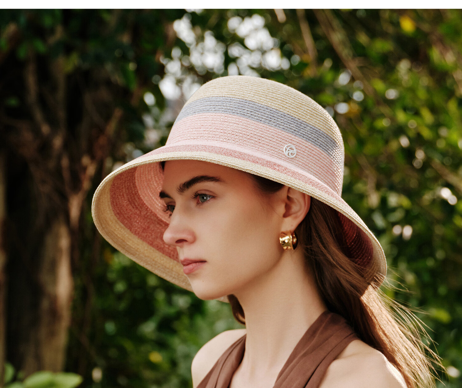FANCET Women's Summer Straw Hat French Elegant Color-Block Wide Brim Sun Hat UV Protection Vacation Beach Hat 32