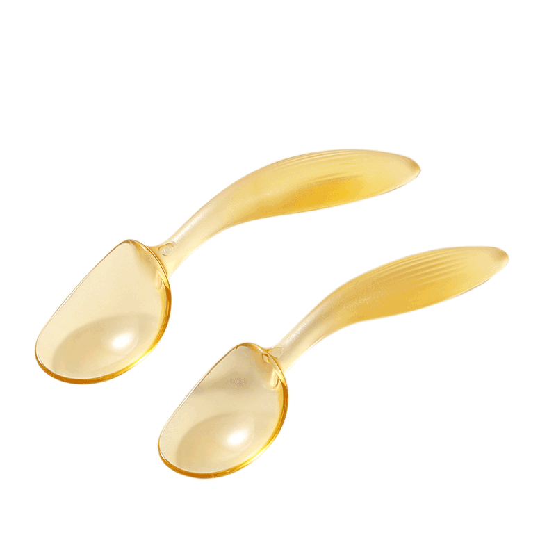 COOKSS Baby Training Spoon and Fork Set PPSU Short Handle Curved Feeding Spoon Children's Day Gift Tableware Set