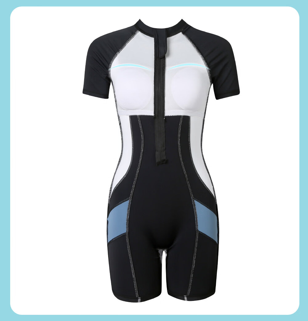 Xtep Women's Professional One-Piece Swimwear Large Size Slimming Conservative Square Leg Swimsuit for Swimming Pool Vacation Hot Spring 13