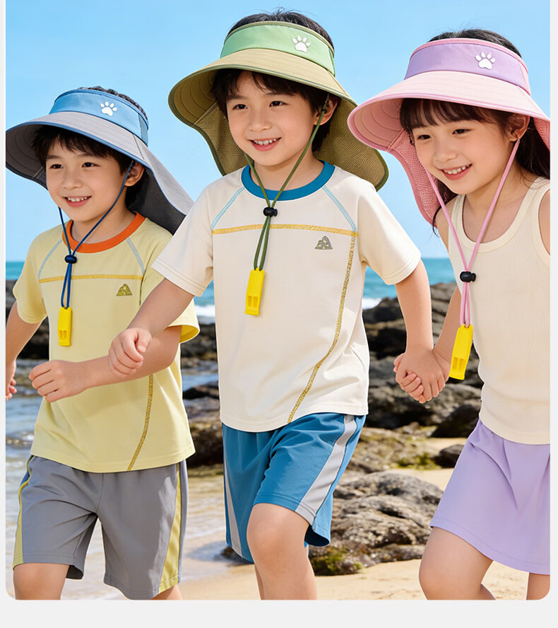 KELME Kids Sun Protection Hat Wide Brim Unisex Children 3-15 Years Open Top Cape Beach Sun Hat 9