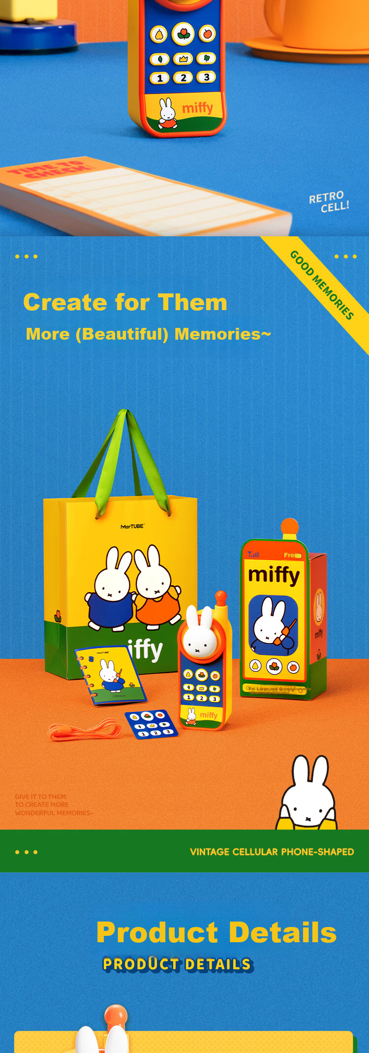 MARtube Miffy Big Brother Mobile Phone Speaker Bluetooth Wireless Portable High-Quality Collaborative Desktop Ornament Gift for Children Adults 18-Year-Old Girls Birthday Gift 4