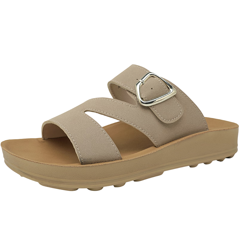 Warrior Women's Fashion Outdoor Casual Sandals Thick Sole Home Summer Slippers WSL(WZ)-1723 Sand Color Size 38