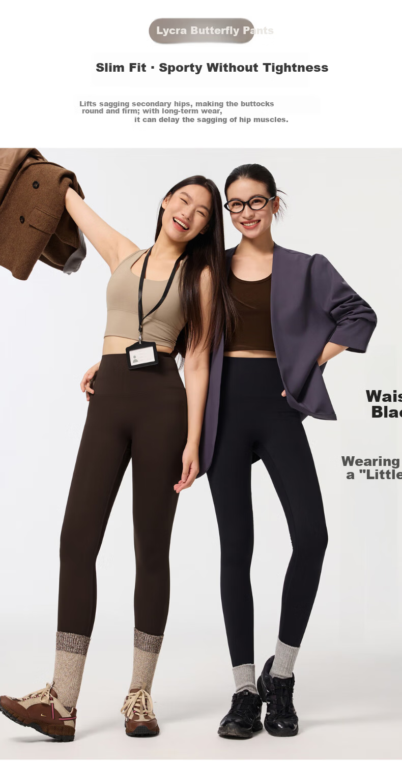 LangSha Women's Sharkskin Lycra 7A Antibacterial Fleece-Lined Thickened Winter New Seamless Yoga Thermal Leggings Carbon Gray 10
