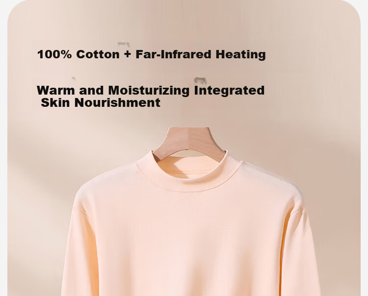 LangSha Men's Autumn Cotton Thin Warm Thermal Underwear Set Mid-Neck Comfortable Antibacterial Cotton Base Layer New Arrival 5