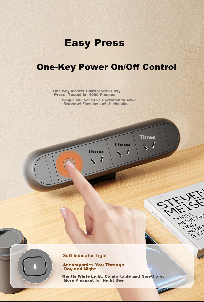 Lianggong Desk Clamp Socket Desktop Embedded Liftable Retractable Multifunctional Home Gaming Computer Office Desk Invisible Power Strip 3-Socket Outlet 6