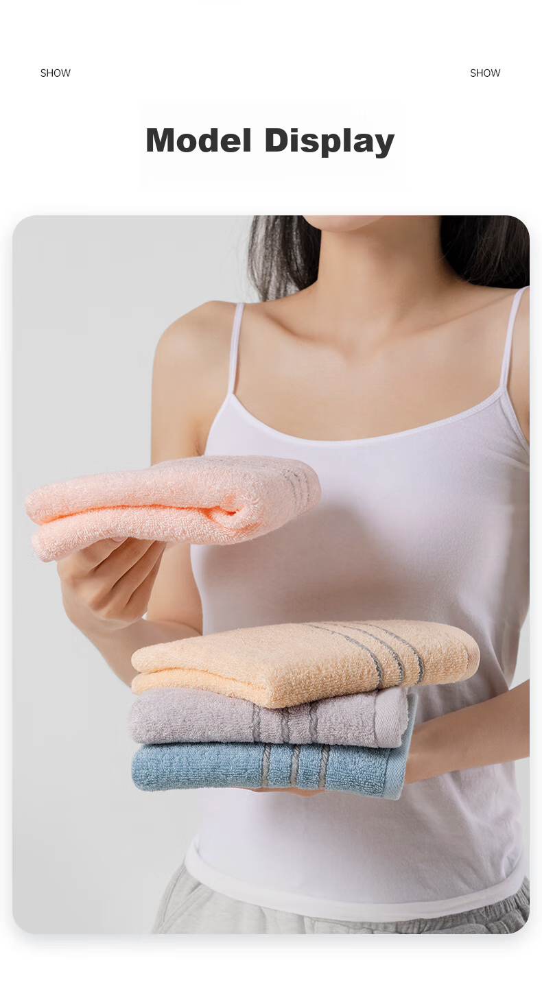 Grace 7A Antibacterial Pure Cotton Face Towel Soft Skin-Friendly Absorbent Xinjiang Cotton Adult Home Sports Blue+Pink 11