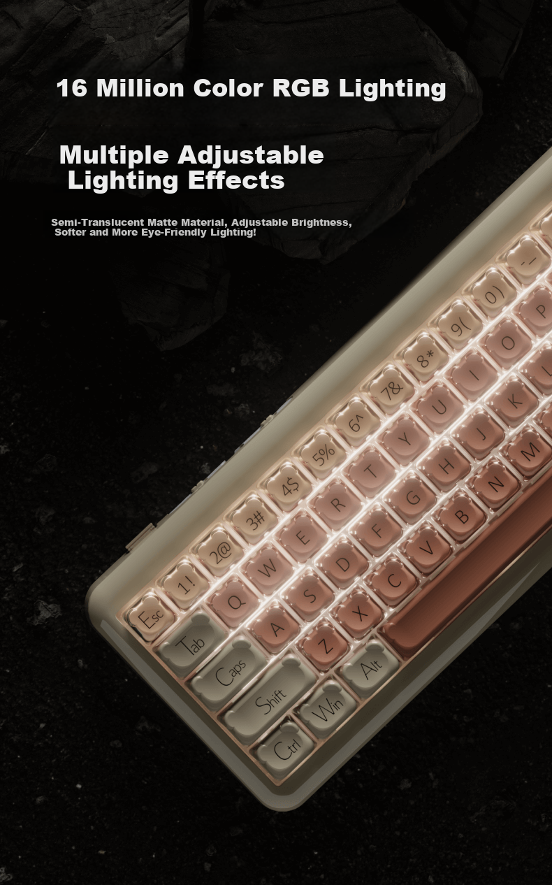 EWEADN M71 Black Tube Lip Gloss Wireless Mechanical Keyboard Wired Bluetooth Tri-mode MUSE Goddess Custom Mahjong Soundproof 71-Key Office Gaming Esports PC Tablet 8