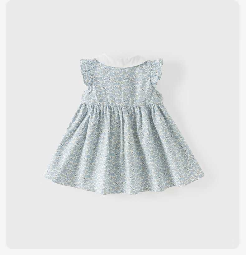 DAVE & BELLA Girls' Cotton Summer Dress Floral Toddler Baby Class A Dress 15
