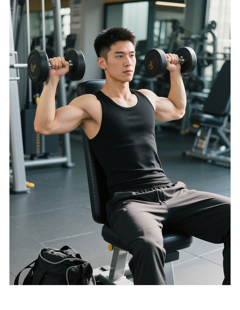 Liangpu Pure Cotton Ribbed Heavyweight American Style Men's Fitness Tank Top Sleeveless Training Shirt 17