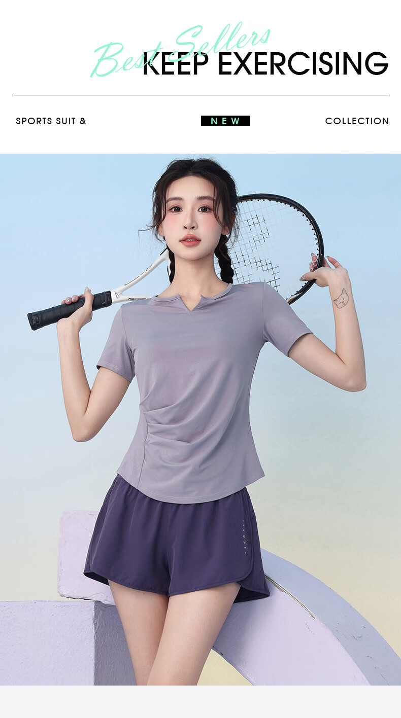 Baisirong Women's Outdoor Cycling Jersey Professional Running Sports Set Four-Season Lightweight Breathable Quick-Dry Fitness Training Yoga Wear 1
