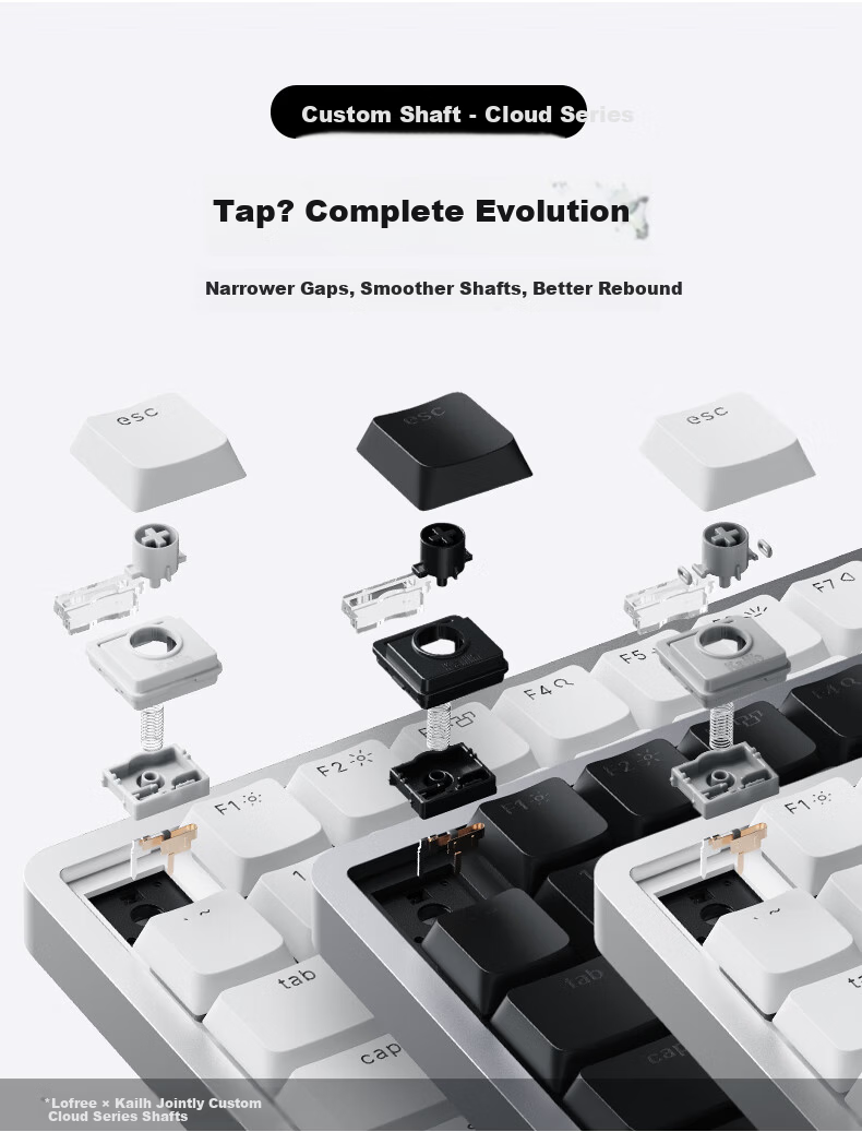 Lofree FLOW2 Low Profile 100-Key Mechanical Keyboard Aluminum Wireless Bluetooth Laptop Office Deep Space Cloud Pulse 6