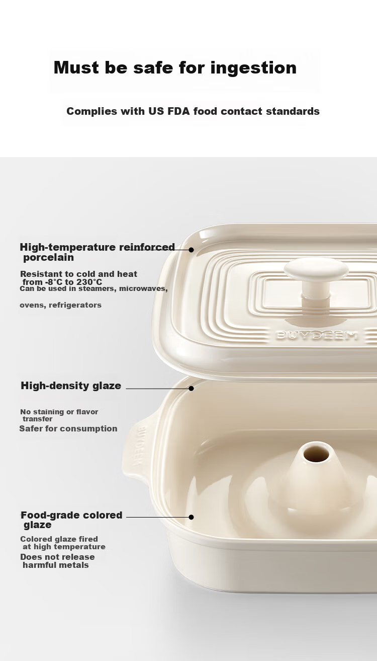 Buydeem Ceramic Large Stew Pot 2L Ceramic Steaming Bowl Soup Pot Household Tableware Microwave Bowl Steaming Stew Pot Compatible with Electric Oven Pear Blossom White Accessories 12
