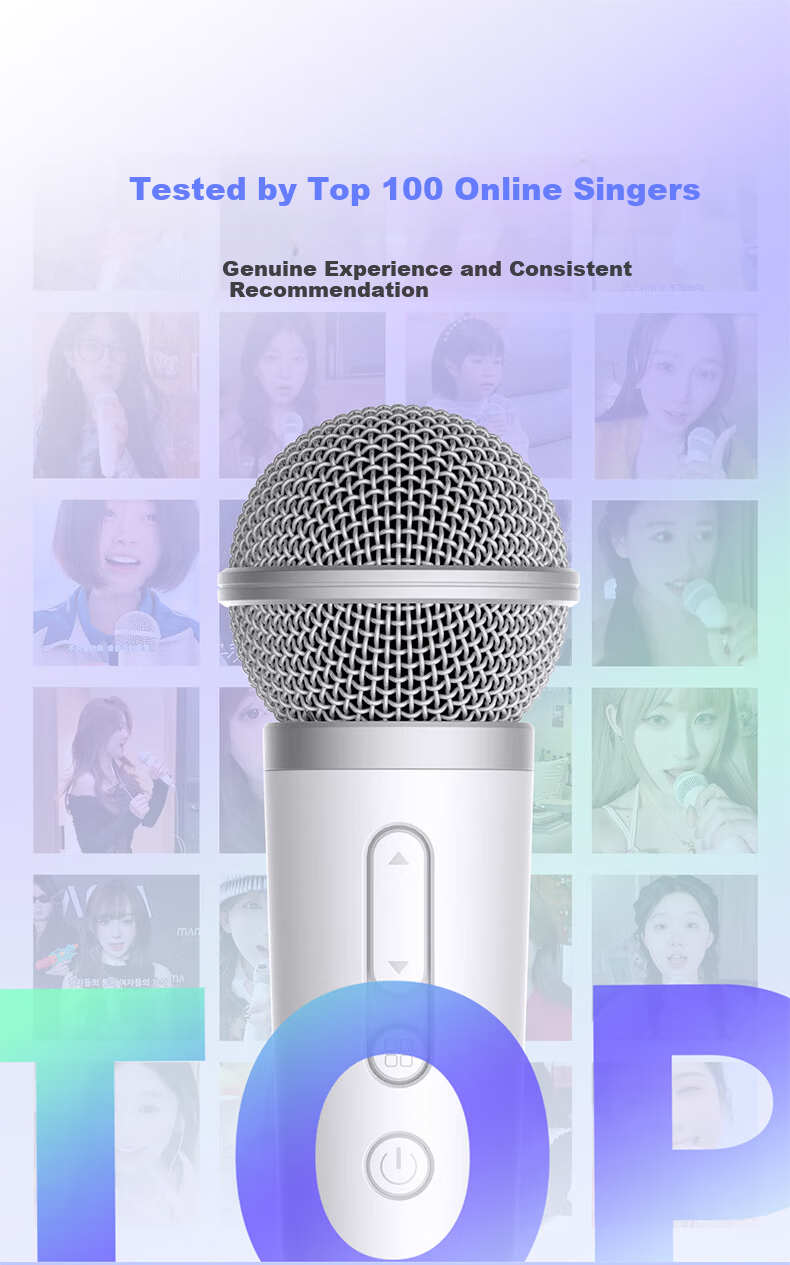 Pure Bluetooth Wireless Microphone Mobile Live Streaming Sound Card Recording Microphone Home K-Song Recording Device White 2