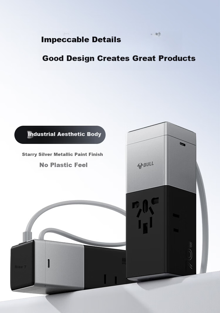 BULL 20W Gallium Nitride Fast Charging Multi-Country Socket, Global Travel Adapter Plug, Self-Contained Cord for Overseas Trips, Business Trips, And Study Abroad, Anti-Drop Multi-Outlet Plug, European Standard, American Standard, Australian Standard, British Standard 14