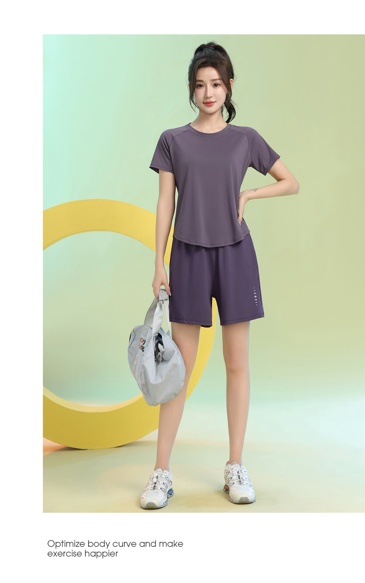 Baisirong Professional Women's Badminton Two-Piece Set Summer Short Sleeve Quick-Dry Slim Outdoor Fitness Running Sportswear 13