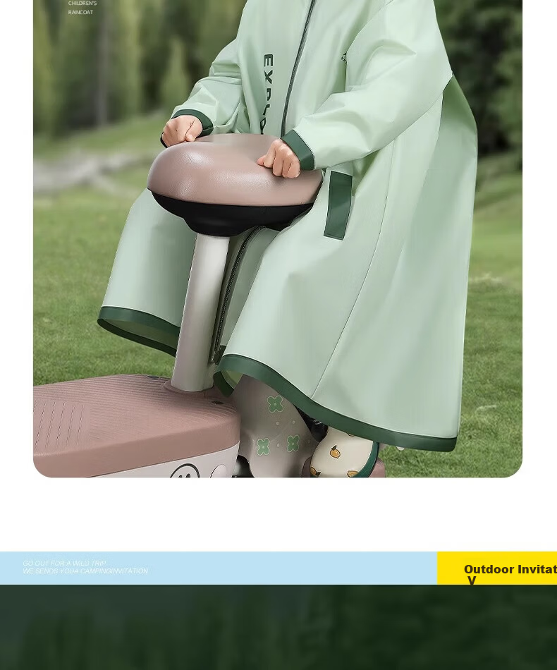 Beimei Kids Raincoat Unisex Full-Length Heavy Rainproof School Rain Poncho with Extra Large Backpack Cover for Elementary and Middle School Students 11