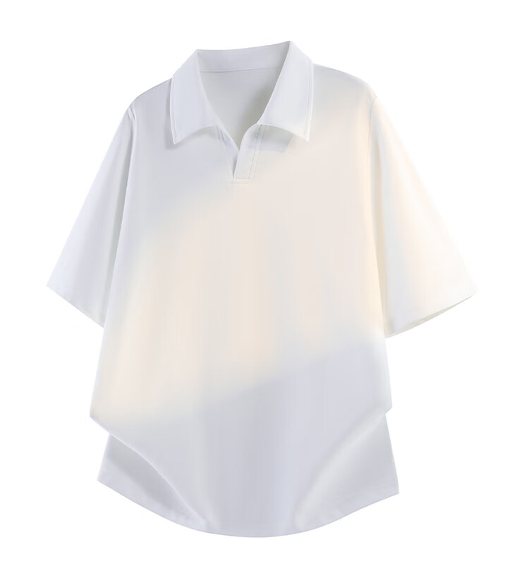 TUCANO Women's Short Sleeve Seagull Collar Polo T-Shirt Slim Fit Casual Commuter Top White M 16