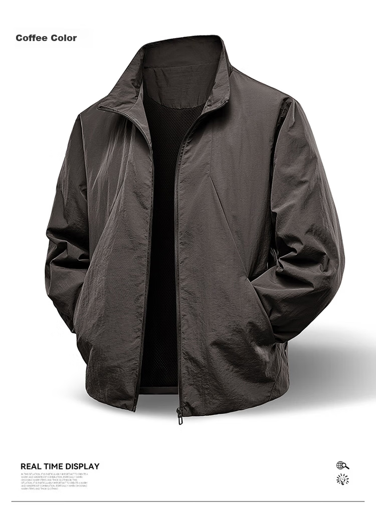 JEEP SPIRIT 2025 Autumn New Durable Casual Versatile Stand Collar Jacket 8988 Dark Gray L 3