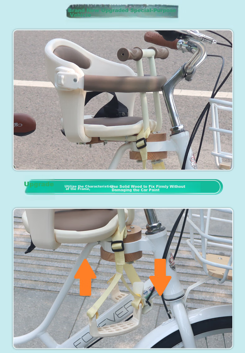 Osagie C21 Retro Bicycle with Child Seat, Vintage Commuter Bike with Baby Seat, Machado Coffee Color 3