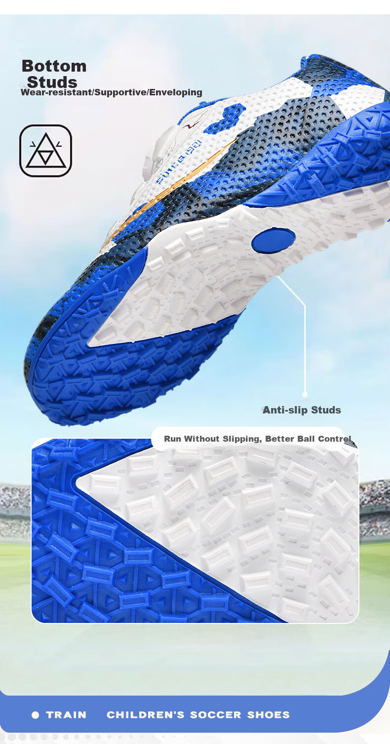 Shuangxing Kids Soccer Shoes Boys Girls Youth Students Knob New Year Match Training TF Turf Cleats White Red Size 39 9