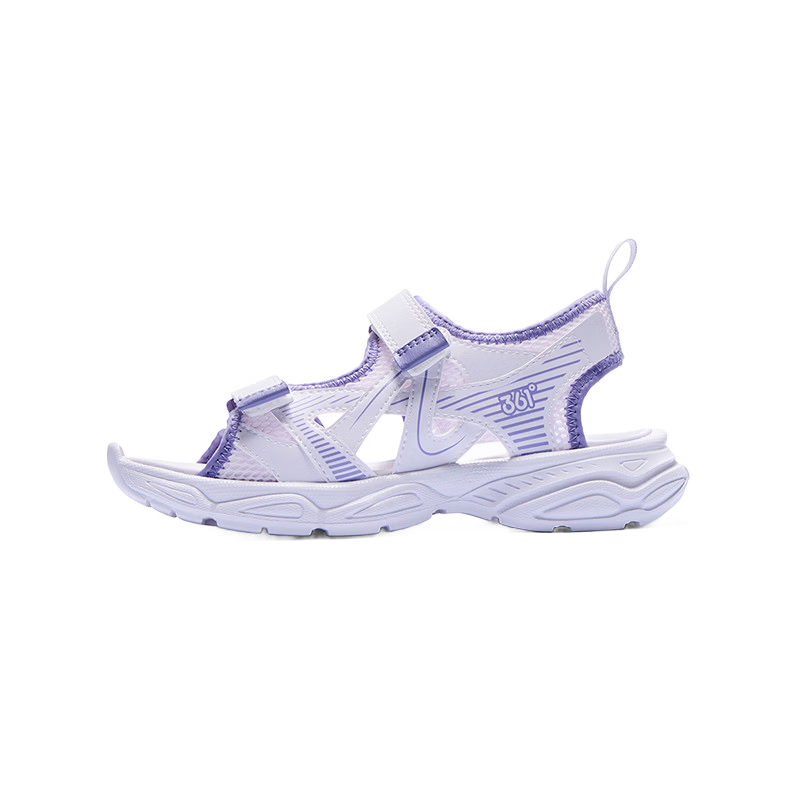 361° Kids Summer Sandals 26 Boys and Girls Breathable Soft Elastic Shock Absorption Sports Sandals Purple Size 35