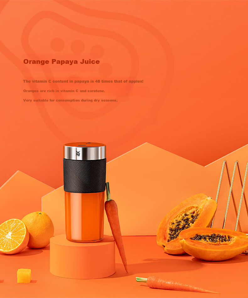 WMF Portable Juicer Multifunctional Home Small Wireless Charging Mini Blender Cup Portable Mixing Cup (Classic Black) 14
