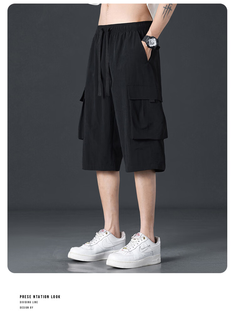 GLM Men's Summer Casual Fashion Cargo Comfortable Breathable Versatile Seven-Point Sports Shorts 16