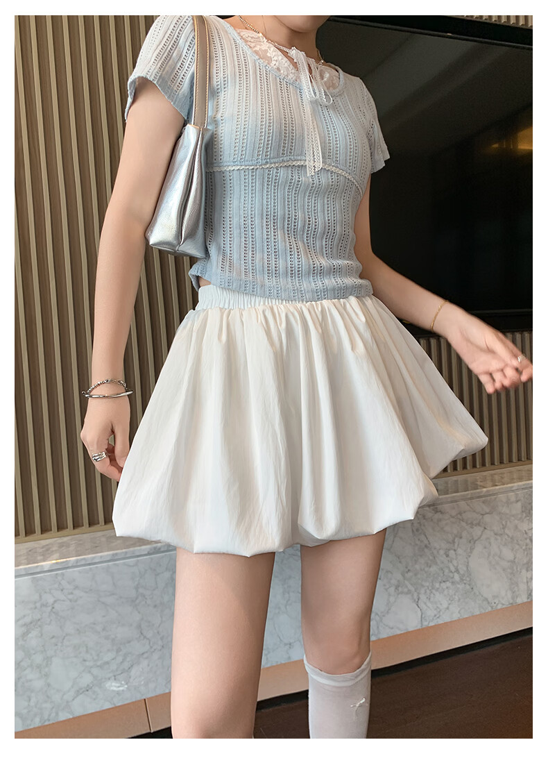 Borui Bud Short Skirt Summer Thin Women's 2026 New High-Waist Slimming Anti-Exposure Puff Cake Skirt 13