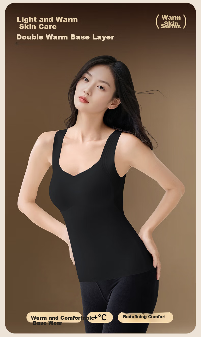 Herbal Original Velvet Warm Vest for Women with Chest Pad Thermal Base Layer High Elasticity Undershirt 2025 Autumn Winter New Edition 21