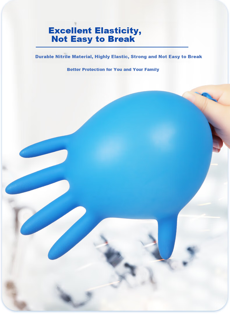 INTCO Disposable Nitrile Gloves Labor Protection Industrial Thickened 100pcs Blue Extra Large XL 6