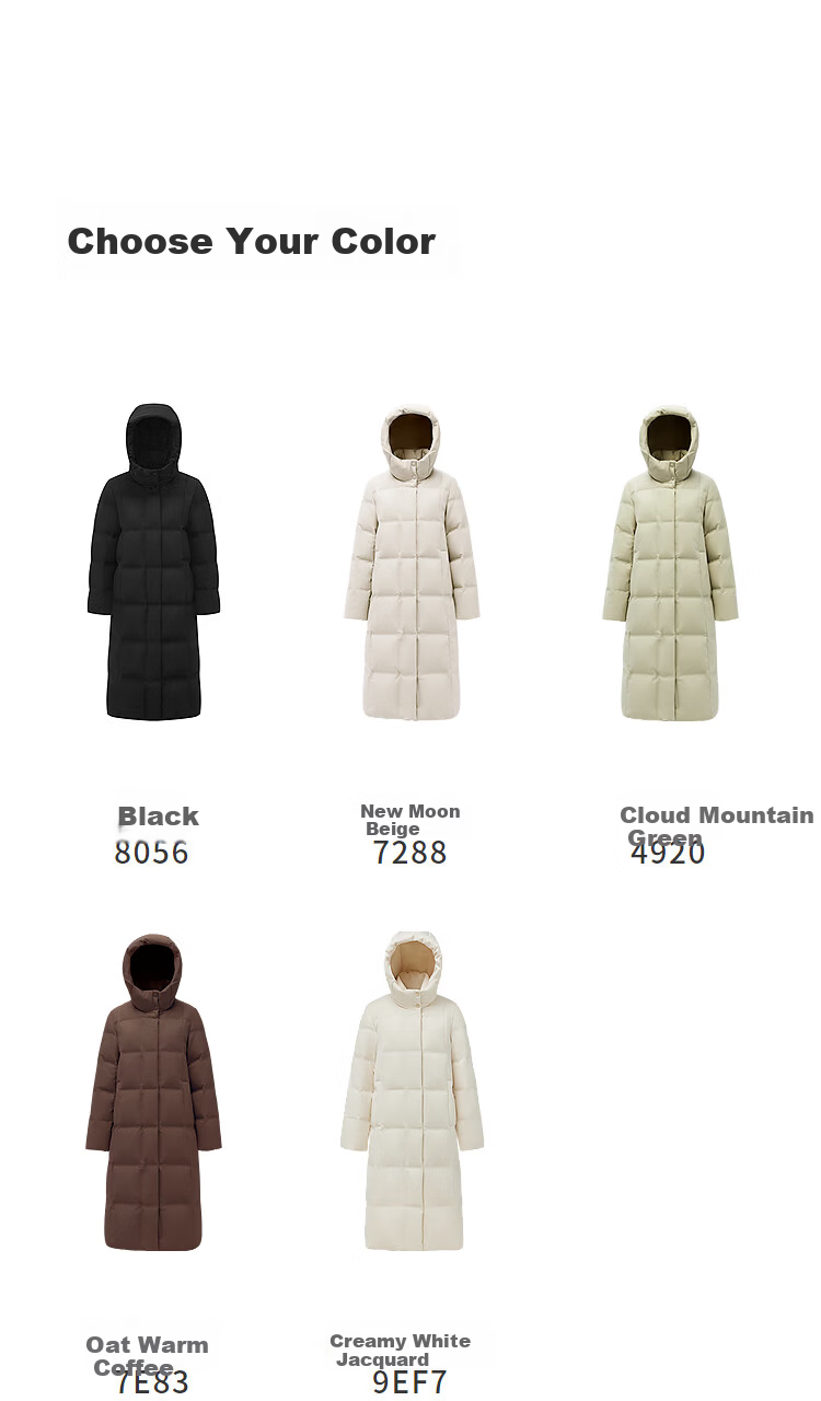 BOSIDENG Women's Winter Goose Down Long Hooded Business Warm Coat Hot Sale 18