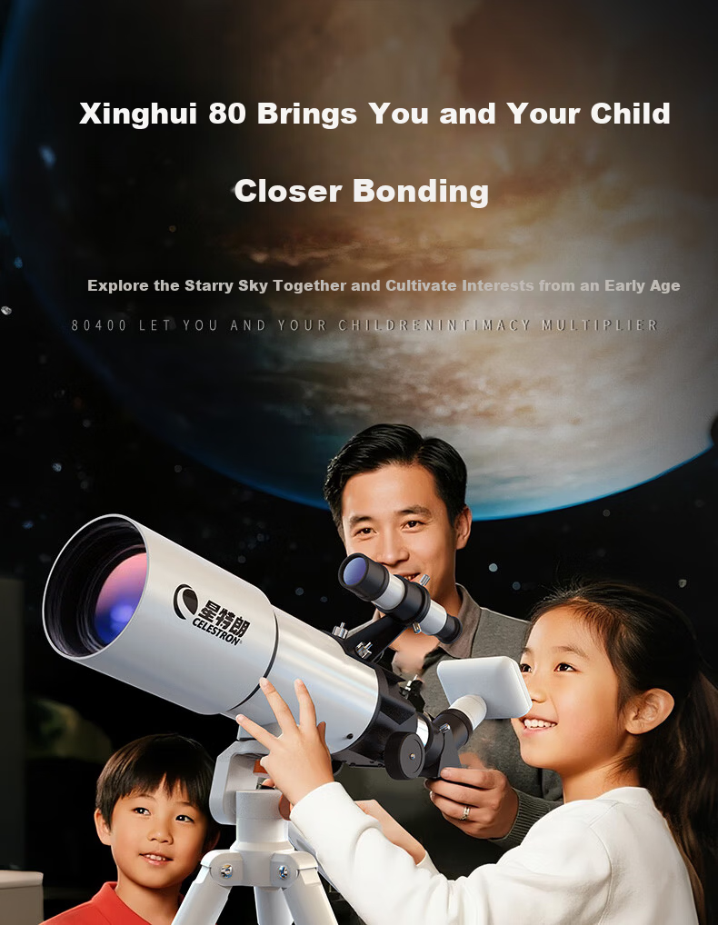 Celestron StarBright 80 Telescope with Screen High-Power HD Moon and Sky Viewing Astronomical Telescope Educational Gift for Students Birthday Holiday 5