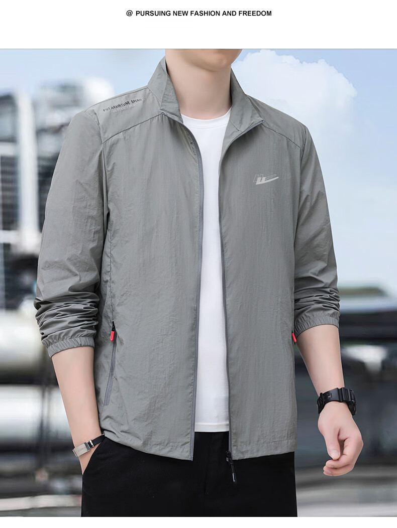 Warrior Men's Summer Ice Silk Cooling Lightweight High UV Protection Breathable Quick-Dry Jacket 14