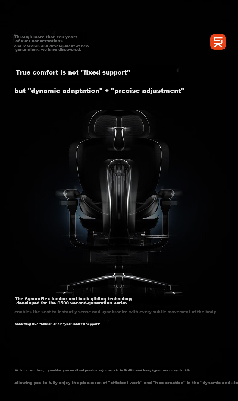 Sihoo C500 II / C300 II Ultra Ergonomic Computer Office Chair Human Engineering Seat 2
