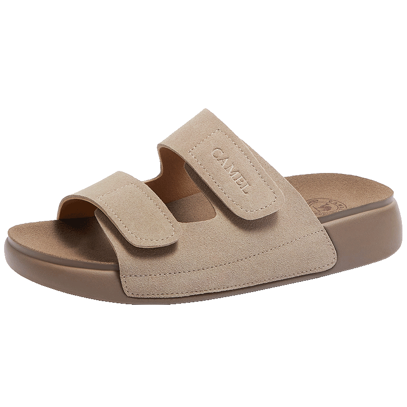 CAMEL Outdoor Soft Loafers 2.0 Thick Sole Velcro Birkenstock Sandals L26M504019 Khaki (Suede) Size 36